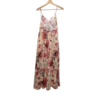 Floral Lace Maxi Dress Spaghetti Strap Empire Waist Boho Cottagecore